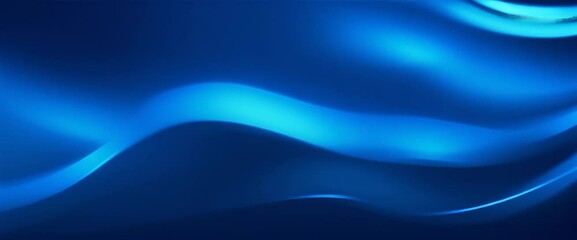 Wall Mural - futuristic blue wave technology animation in dark environment smooth flowing and dynamic digital wav