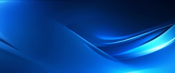 Wall Mural - futuristic blue wave technology animation in dark environment smooth flowing and dynamic digital wav