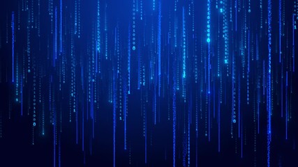 Wall Mural - cyberspace future technology digital network binary matrix binary code. concept of science, business