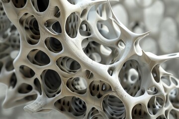 Aufkleber - Intricate 3D printed structure showcasing organic design elements and a delicate lattice pattern created for contemporary architectural applications