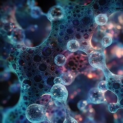 Wall Mural - glowing particle futuristic molecular structure abstract theme image