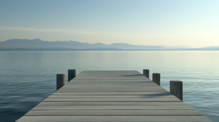  Serene dock extending into calm waters.