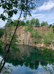 Wall Mural - Idyllic scene of a quarry lake in East Germany