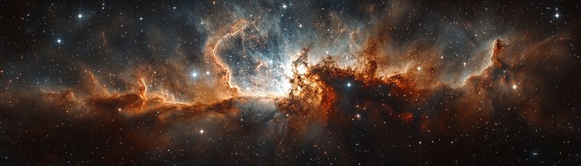 Wall Mural - stunning cosmic nebula formation outer space astrophotography dark space environment wide angle view