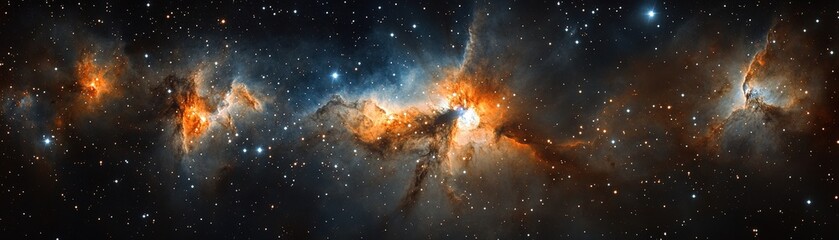 Wall Mural - exploring cosmic phenomena in deep space astrophotography celestial environment panoramic view astro