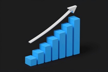 Poster - An upward trending bar graph showcases growth and progress, symbolizing success and positive development.