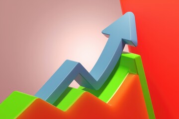 Poster - An upward-trending arrow graph showcases growth and progress in business or market trends.