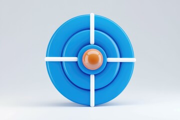 Aufkleber - Abstract 3D rendering of a target with concentric circles and crosshairs, symbolizing focus and accuracy.
