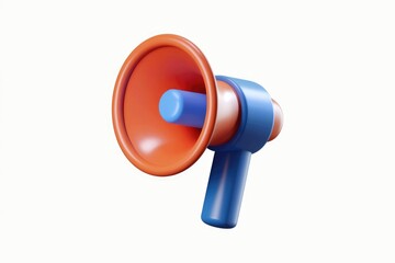 Aufkleber - A 3D rendering of a megaphone, symbolizing announcement, communication, and marketing.
