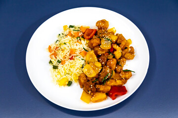 Wall Mural - Traditional oriental sweet and sour pork recipe