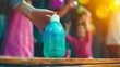 © FalseMercury - Hands hold a glowing detergent bottle amid vibrant reflections and dynamic background energy during an underground rave