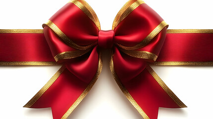 Sticker - Red & Gold Ribbon Bow: Elegant Festive Decor