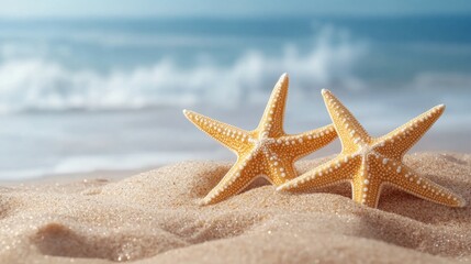 Canvas Print - Starfish on the beach by the sea