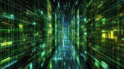 Digital Data Stream Tunnel Abstract Technology Background