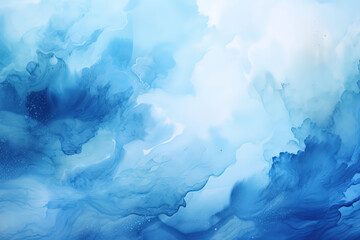 Wall Mural - Gorgeous Abstract watercolor paint background by gradient deep blue color