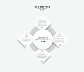 Fototapete - Infographic 4 options design elements for your business data. Vector Illustration.