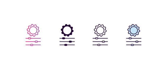 adjustment system  gradient, line, filled, colored icon. editable vector from construction concept. four different style adjustment system  icon isolated on white background