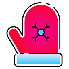 mittens icon with gradient line style. Suitable for website design, logo, app, UI and etc. Based on the size of the icon in general, so it can be reduced.