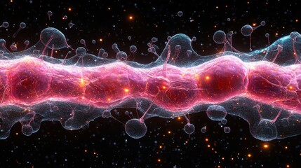 Wall Mural - glowing electric fractal design with blue and purple swirls. generative ai