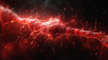 Wall Mural - Fiery Nebula Explosion in the Cosmic Abyss. Generative AI