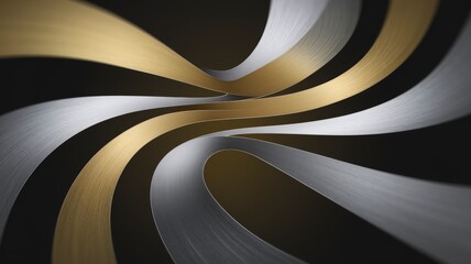 Aufkleber - Abstract metallic design in motion digital art modern environment creative viewpoint innovative conceptualization