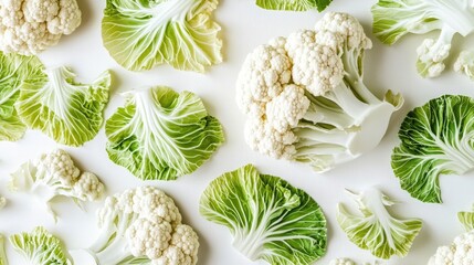 Canvas Print - Cauliflower arrangement on white table