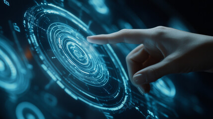 Wall Mural - abstract technology background the technology circle is aligned with the connected circuit. it refer