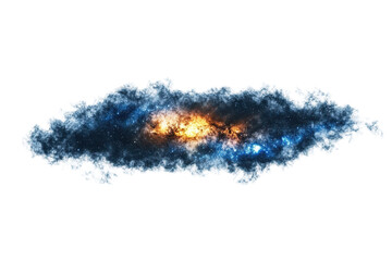 Wall Mural - A blue and orange cloud in space Transparent Background