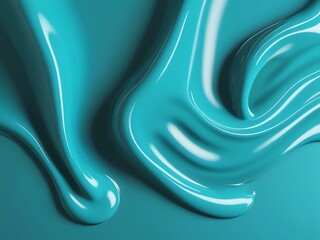 Wall Mural - abstract teal liquid swirl: a visually stunning 3d render of flowing, shiny teal substance