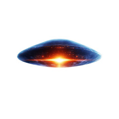 Wall Mural - A blue UFO is hovering over a white background Transparent Background