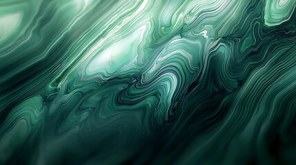 Wall Mural - A smooth, polished malachite background with a subtle sheen and a large space for text