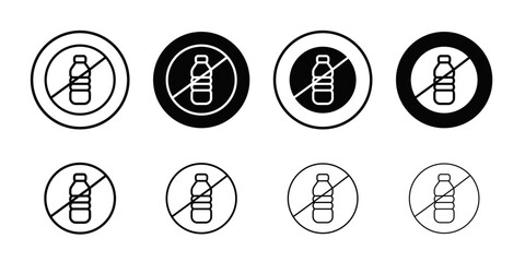 Wall Mural - No plastic bottle icon Outline vector for web ui