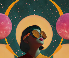 Wall Mural - surrealistic planetary illustration