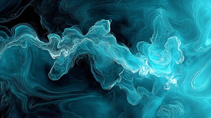 Leinwandbilder - Vibrant Blue Abstract Smoke Texture with Dynamic Flowing Patterns : Generative AI