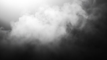 Aufkleber - Ethereal White Smoke Cloud in Dark Air Twisting and Rising in Abstract Formations : Generative AI