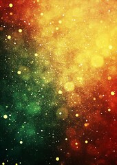 Fototapete - Golden and Green Sparkling Bokeh Background with Abstract Design : Generative AI