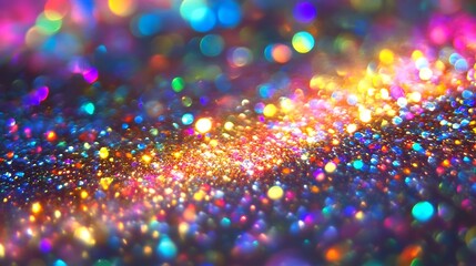 Fototapete - Vibrant Colorful Abstract Bokeh Background with Sparkling Glitter Lights : Generative AI