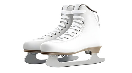 Canvas Print - Pair of white ice skates isolated on transparent or white background