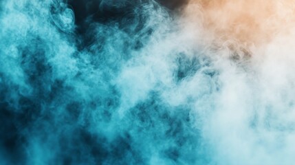 Aufkleber - Vibrant Abstract Smoke Clouds with Mixed Blue and Orange Colors : Generative AI