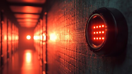 Fototapete - Cyber security breach event data center digital image high-risk environment close-up view firewall vulnerabilities analysis