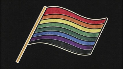 Sticker - rainbow flag on a blackboard