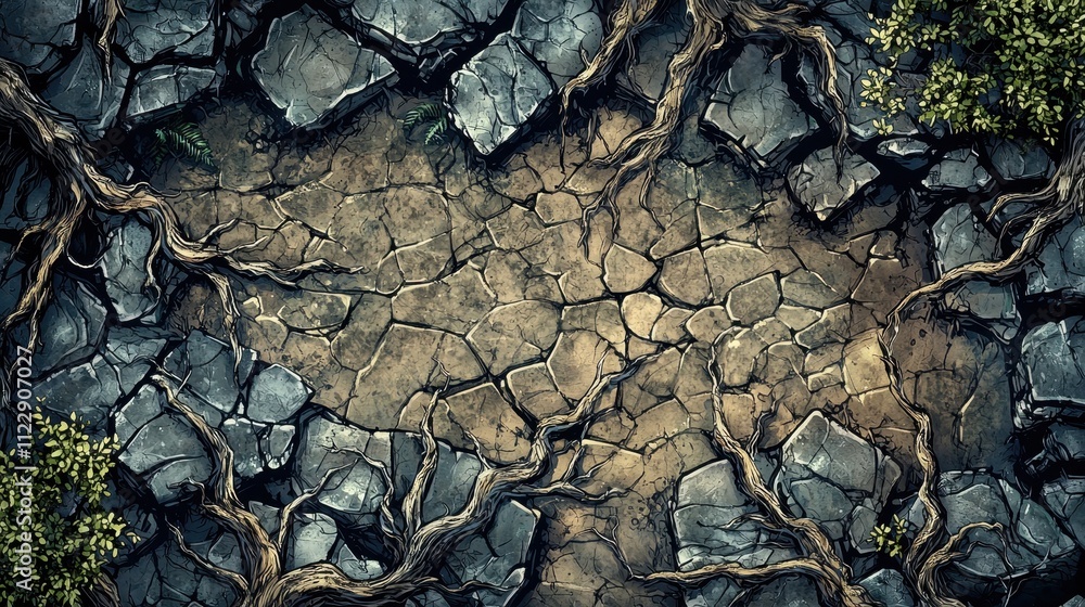 Haunting Swamp Battle Map with Tangled Roots and Cracked Soil in ...