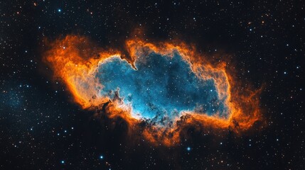 Wall Mural - Flaming Nebula Cosmic Cloud Of Stars And Gas