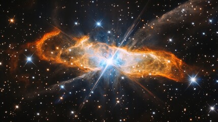 Wall Mural - A Stunning View of a Bright Star and Nebula