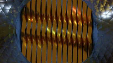 Wall Mural - Abstract background 3D animation shiny glass and metal reflective objects movement rotation play of light.