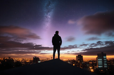 Wall Mural - watching night sky turn into day