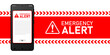 © antoniofrancois - Receiving emergency alert on phone device with warning notification. Flat vector illustration