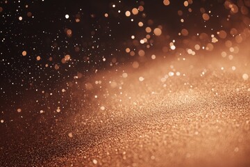 Sparkling bronze bokeh: abstract light and shadows on a shimmering background