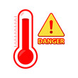 © antoniofrancois - Thermometer, high temperature warning, Danger ,hot summer day, heatwave, climate change concept