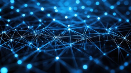 Wall Mural - abstract network: blue digital connections